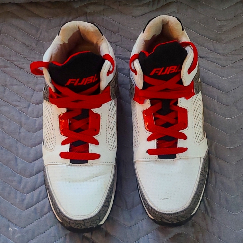 Fubu red and white basketball shoes